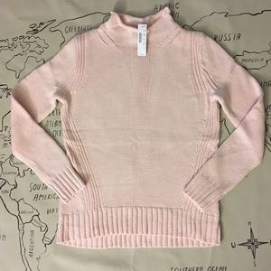 J Crew Rollneck Pink Cotton Sweater, Brand New, XS